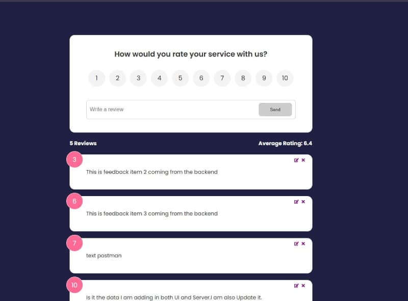 Feedback Rating App — Full-stack reviews & ratings
